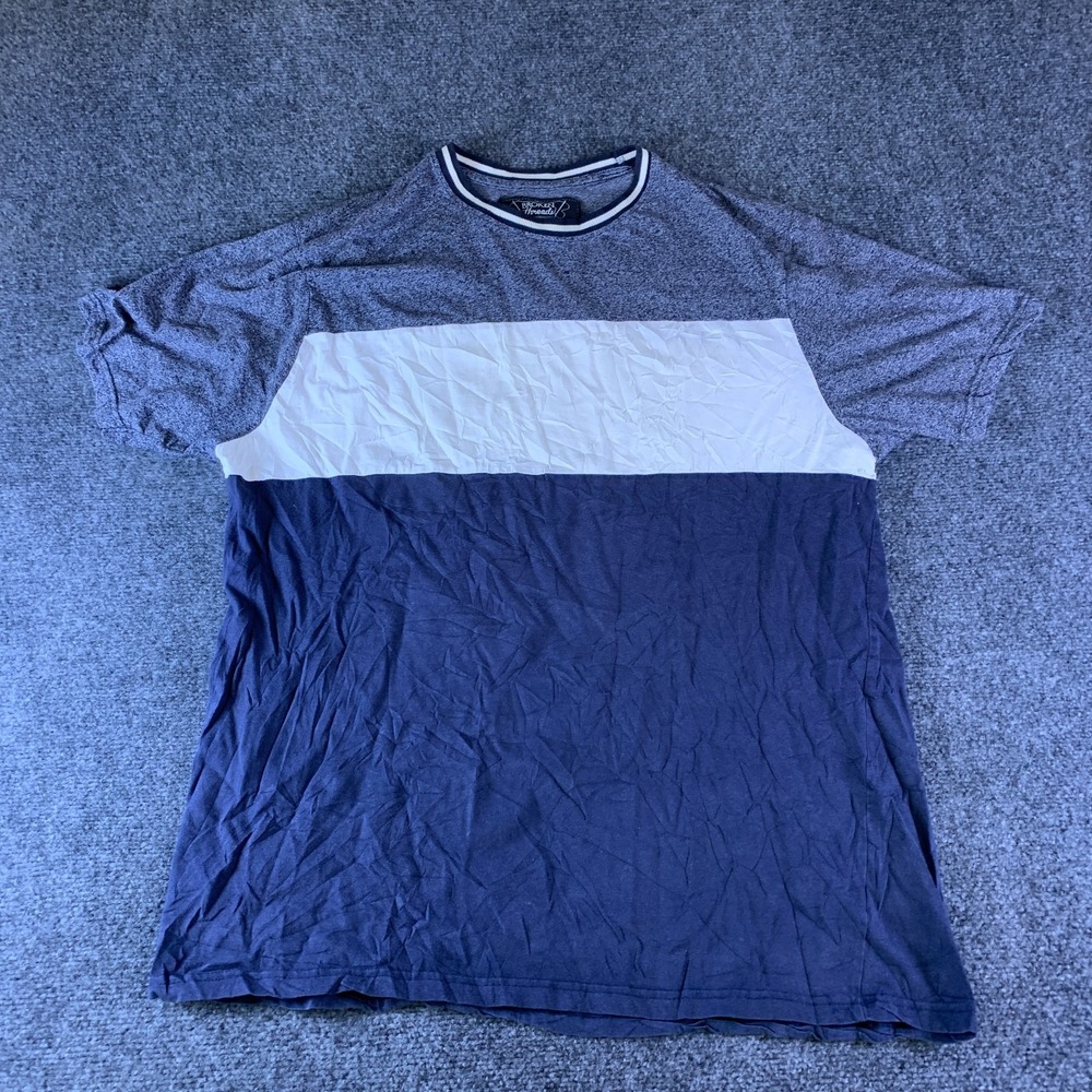 Broken Threads T-Shirt Mens 2X Multi Colorblock Cotton Crew Neck Short Sleeve